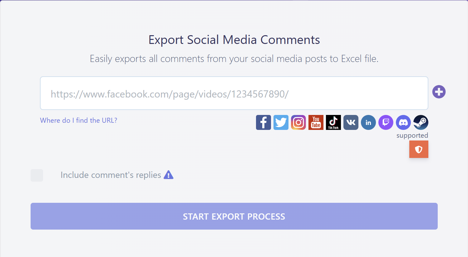 esporta i commenti per le tue analisi social